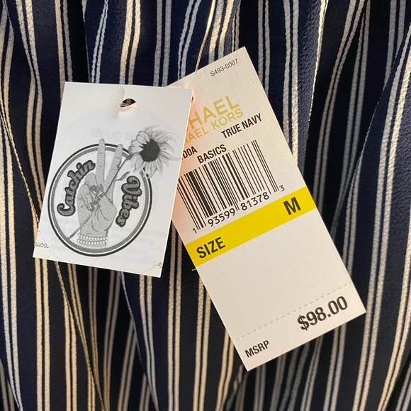 Michael Kors True Navy Stripe Blouse - Picture 4 of 4